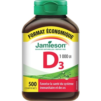 Jamieson Vitamine D3 1000 UI - Format Économique 500 ea, 0,03 $/1ch