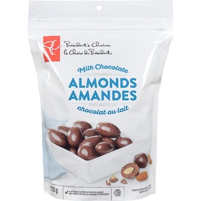 President's Choice Milk Chocolate Covered Almonds 700 g, $2.43/100g