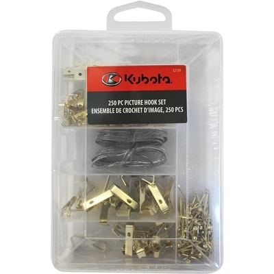 Kubota 250pc Picture Hook Set 1 ea, $0.03/1ea