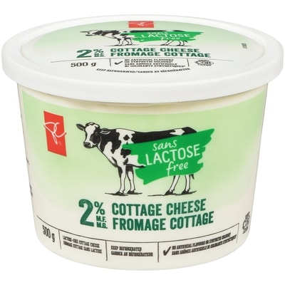 President's Choice Lactose Free 2% M.F. Cottage Cheese 500 g, $0.96/100g