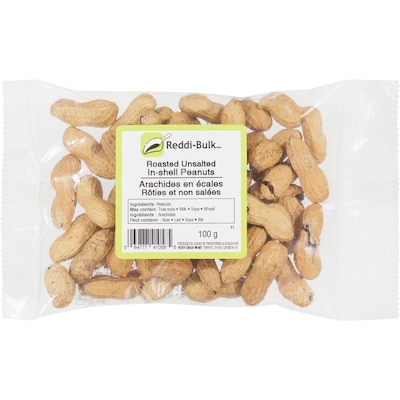 Reddi Bulk Peanuts, Inshell, Roasted, Not Salted 100 g, $1.50/100g