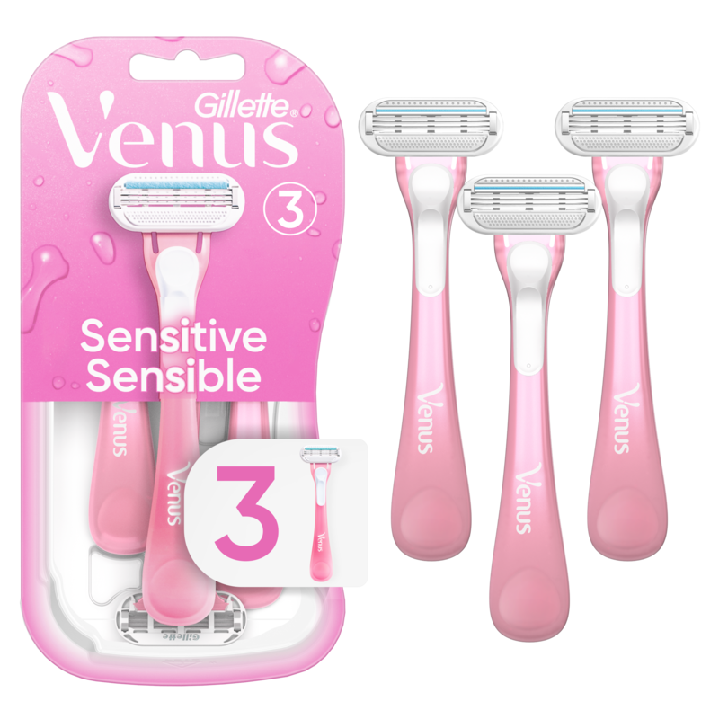 Sensitive Women's Disposable Razor, 3 Count