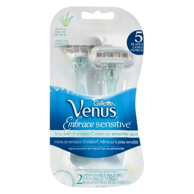 Gillette Rasoirs jetables pour femmes Extra doux Sensible, 2unités 2 ea, 5,75 $/1ch