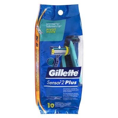 Gillette Sensor2 Plus Pivot Men's Disposable Razors 10 ea, $1.50/1ea