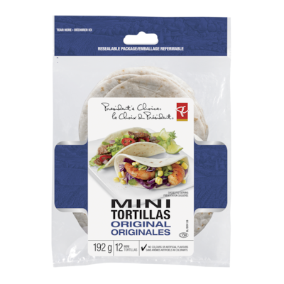 President's Choice Mini Tortillas Original 192 g, $1.82/100g