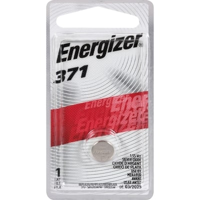 Energizer 371 Silver Oxide Button Battery, 1 Pack 1 ea, $6.99/1ea