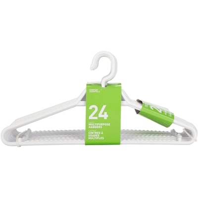 Everyday Essentials Plastic Clothes Hanger, White 24x1.0 ea, $0.42/1ea