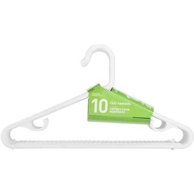 Everyday Essentials Plastic Coat Hanger, White 10x1.0 ea, $1.00/1ea