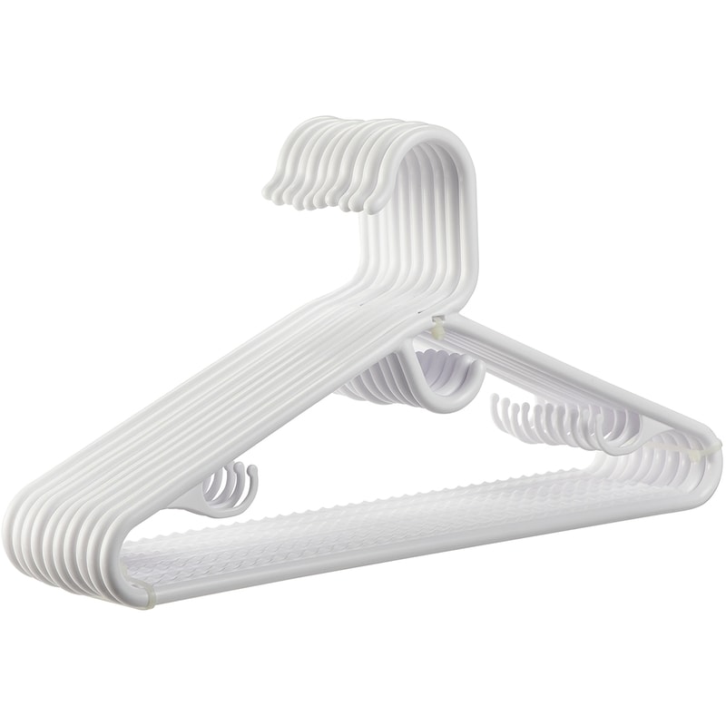 Plastic Coat Hanger, White