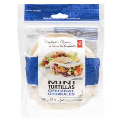 President's Choice Mini Tortilllas Original  192 g, $1.82/100g