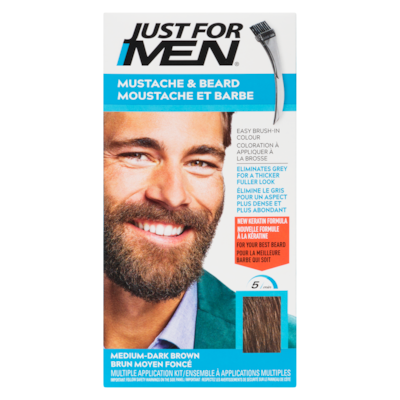 Men's Mustache And Beard Colour Medium Dark Brown M40
