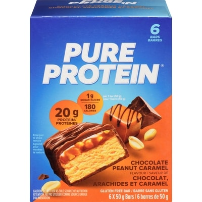 Pure Protein Chocolate Peanut Caramel Protein Bar Value Pack 6x50.0 g, $4.16/100g
