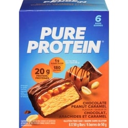 Pure Protein Barre protéinée, chocolat, arachides et caramel, emballage économique 6x50.0 g, 4,66 $/100g