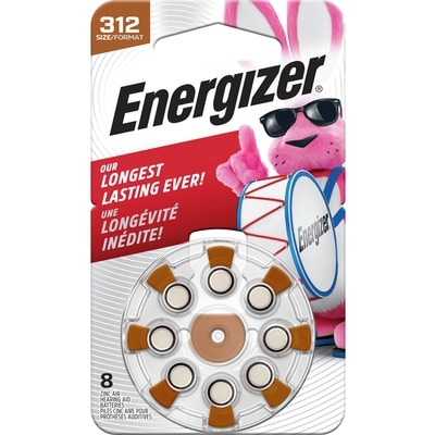 Energizer Hearing Aid Batteries Size 312, Brown Tab, 8 Pack 8 ea, $2.19/1ea
