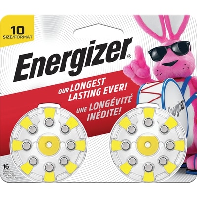 Energizer Hearing Aid Batteries Size 10, Yellow Tab, 16 Pack 16 ea, $1.56/1ea