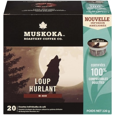 Muskoka Roastery Coffee Co Wolf Pods 6X20Ct 220 g, 11,36 $/100g