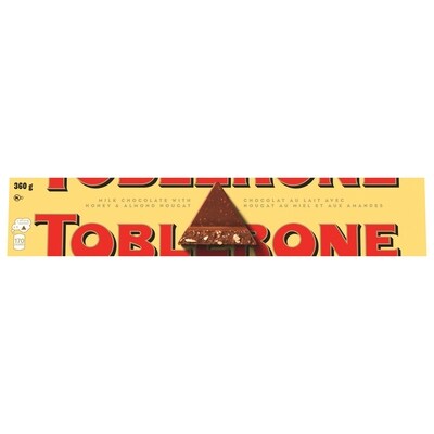Toblerone Tablette de chocolat au lait avec nougat au miel et aux amandes 360 g, 2,86 $/100g