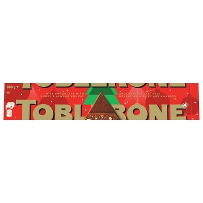 Toblerone Milk Chocolate with Honey and Almond Nougat Bar, Festive 360 g, $3.05/100g