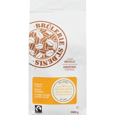 Brûl. St-Denis Café moulu, java matin 300 g, 4,33 $/100g