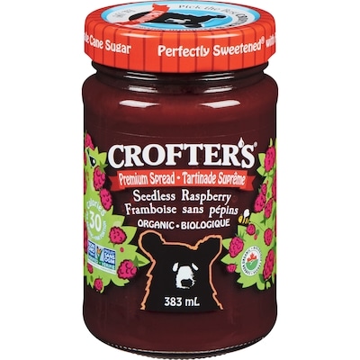 Crofter's Organic Seedless Raspberry Spread 383 ml, $1.83/100ml