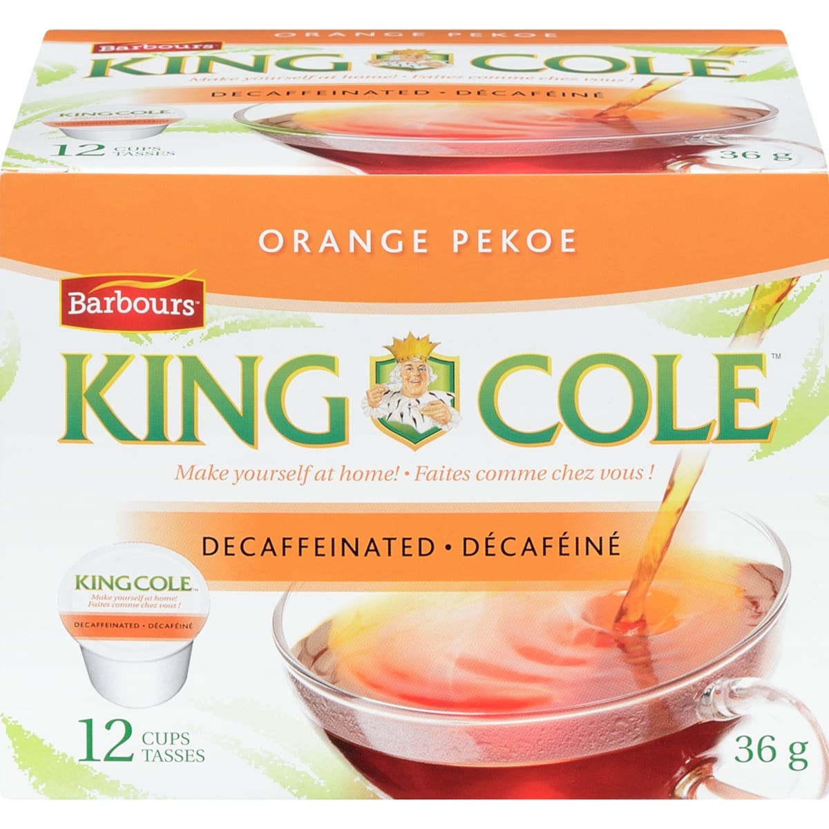 King Cole Orange Pekoe Tea, Decaf King Cup 1 ea, $11.99/1ea