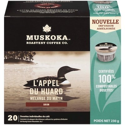 Muskoka Roastery Coffee Co Loon Call Breakfast Blend Pods 6X20Ct 230 g, 10,87 $/100g