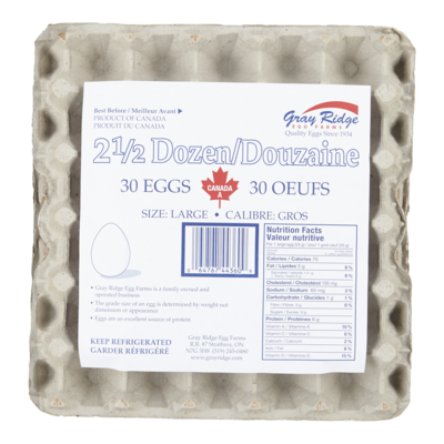 Gray Ridge Large Eggs 30 ea, $0.44/1ea