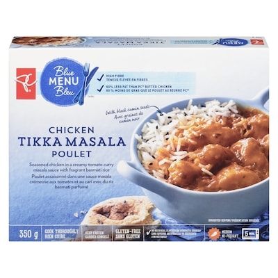 PC Menu Bleu Poulet tikka masala 350 g, 1,43 $/100g