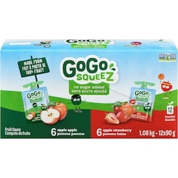 GoGo squeez Squeeze, Apple/Strawberry 12x90.0 g, $1.06/100g