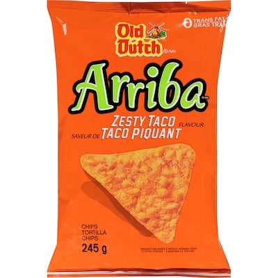 Old Dutch Arriba Chips Tortilla Zesty Taco Flavour 245 g, $1.63/100g