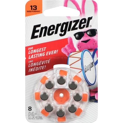 Energizer Hearing Aid Batteries Size 13, Orange Tab, 8 Pack 8 ea, $2.19/1ea