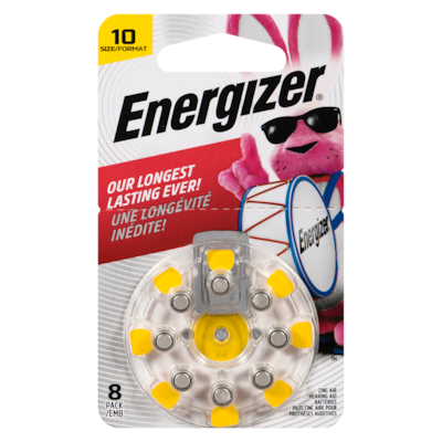 Energizer Hearing Aid Batteries Size 10, Yellow Tab, 8 Pack 8 ea, $2.19/1ea