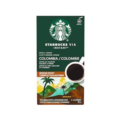 Starbucks Via Instant Colombie 8 ea, 1,37 $/1ch