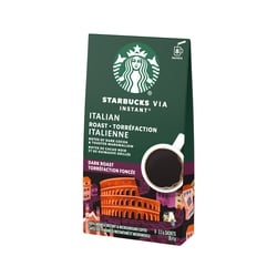 Starbucks Via Instant Italian Roast Dark Roast Coffee Packets - 8