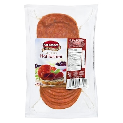 null Solmaz Hot Beef Salami, Sliced 200 g, $2.00/100g
