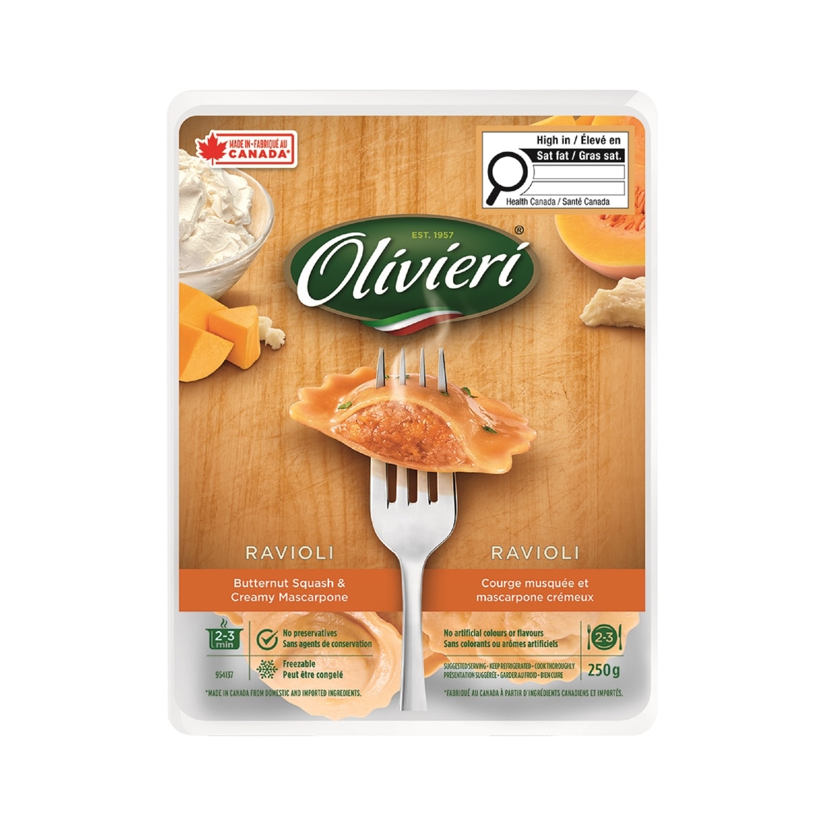 Olivieri Artisian Butternut Squash and Creamy Mascarpone  250 g, $2.80/100g