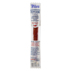 Pillers Pepperoni Sticks, Hot 12x25.0 g, $41.96/100g