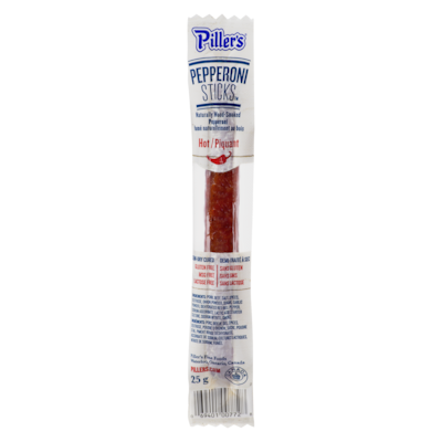 Pillers Pepperoni Sticks, Hot  12x25.0 g, $41.96/100g