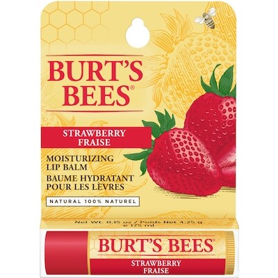 Burt’s Bees Baume hydratant pour les lèvres d’origine naturelle à 100 % à la fraise 4.25 g, 120,00 $/100g