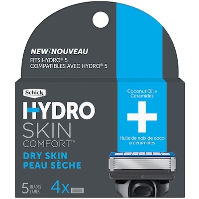 Schick Emballage de 4 cartouches de lames pour hommes Hydro pour peau lisse 4 ea, 5,00 $/1ch