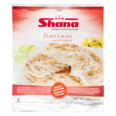 Shana Parathas Plain Lacha 400 g, $0.62/100g