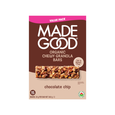 Made Good Chocolate Chip Granola Bars 15pk 360 g, $3.05/100g