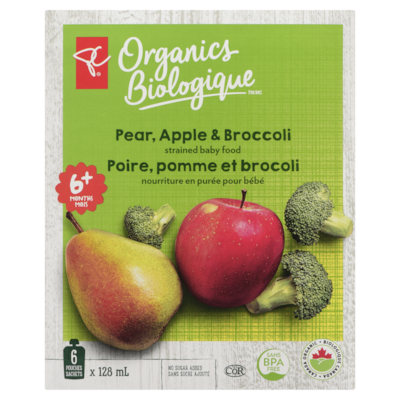 Pear, Apple & Broccoli Strained Baby Food