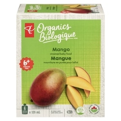 PC Biologique Nourriture en purée pour bébés mangue 6x128.0 ml, 0,91 $/100ml