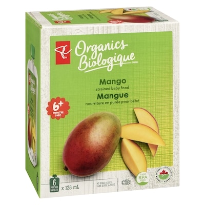 Nourriture en purée pour bébés mangue