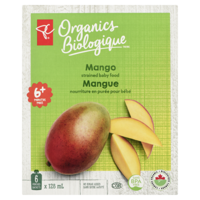 Nourriture en purée pour bébés mangue