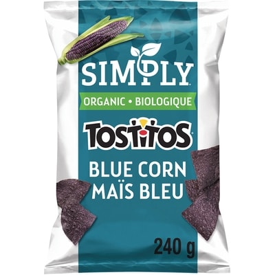 Tostitos Simplement Tostitos Chips tortilla Maïs bleu organique 240 g, 2,70 $/100g