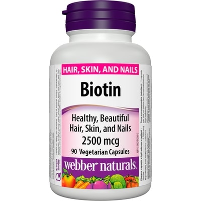 Webber Naturals Vegetarian Capsules Vitamin Biotin 2500 Mcg 90 ea, $0.14/1ea