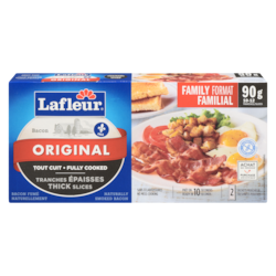 Lafleur Pre Cooked Bacon, Thick 90 g, $8.33/100g