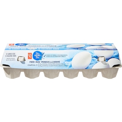 PC Blue Menu Blue Menu Free Run Large White Eggs 12 Pack 12 ea, $0.57/1ea